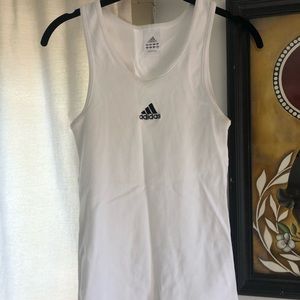 Crispy white adidas ribbed raver back!